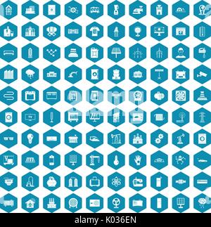 100 electrical engineering icons sapphirine violet Stock Vector