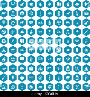100 elephant icons sapphirine violet Stock Vector
