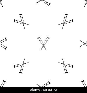 Crutches pattern seamless black Stock Vector