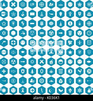 100 emblem icons sapphirine violet Stock Vector