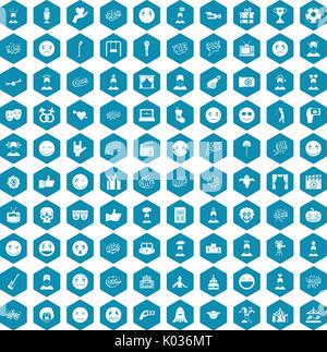 100 emotion icons sapphirine violet Stock Vector