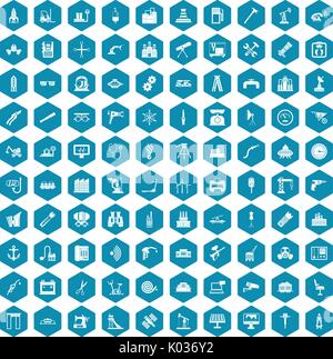 100 equipment icons sapphirine violet Stock Vector
