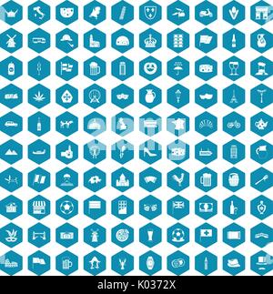 100 europe countries icons sapphirine violet Stock Vector