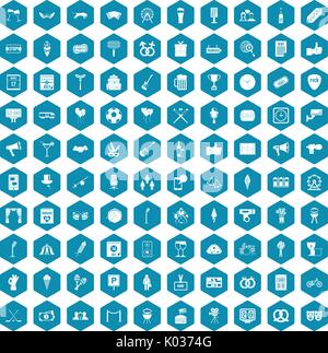 100 events icons sapphirine violet Stock Vector