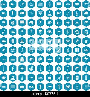 100 exotic animals icons sapphirine violet Stock Vector