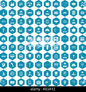 100 favorite work icons sapphirine violet Stock Vector
