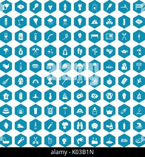 100 fire icons sapphirine violet Stock Vector