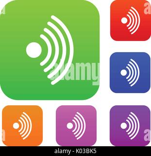 Wireless network symbol set collection Stock Vector