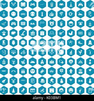 100 funny icons sapphirine violet Stock Vector