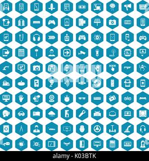 100 gadget icons sapphirine violet Stock Vector