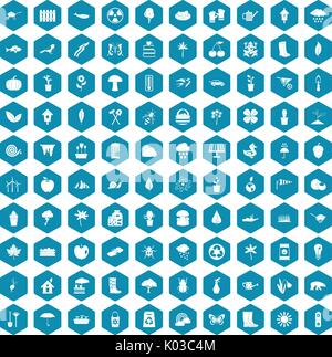 100 garden stuff icons sapphirine violet Stock Vector