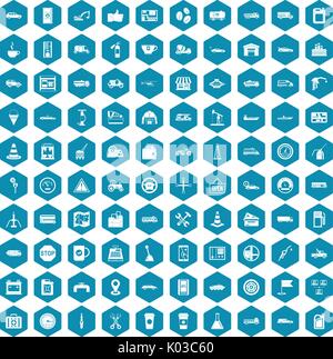 100 gas station icons sapphirine violet Stock Vector