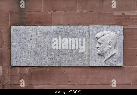 Kennedy memorial tablet at the Paulskirche in Frankfurt, Germany Stock Photo