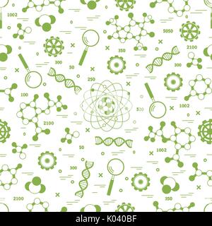 Seamless pattern with variety scientific, education elements. Design for banner, poster or print. Stock Vector