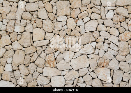 natural dry stone wall typical of those seen in Costa Blanca, Spain Stock Photo