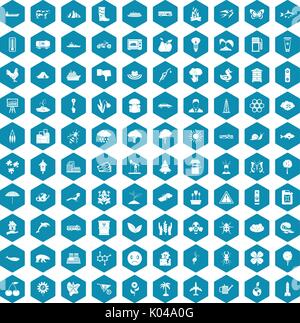 100 global warming icons sapphirine violet Stock Vector