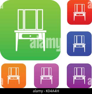 Dressing console, pier-glass set collection Stock Vector