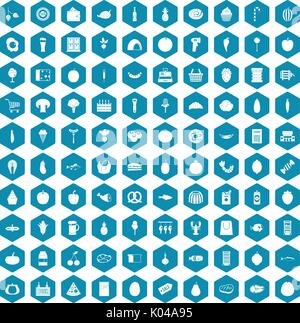 100 grocery shopping icons sapphirine violet Stock Vector