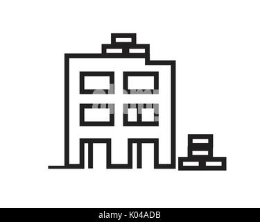 uncompleted building icon, building under construction, icon design, isolated on white background Stock Vector