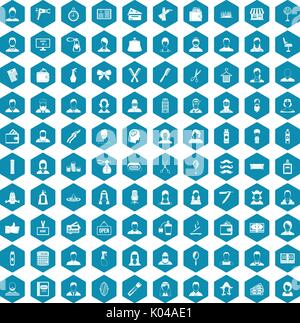 100 hairdresser icons sapphirine violet Stock Vector