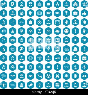 100 handshake icons sapphirine violet Stock Vector