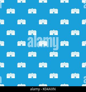 Chapel pattern seamless blue Stock Vector