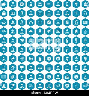 100 headhunter icons sapphirine violet Stock Vector