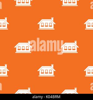 One-storey house with three windows pattern seamless Stock Vector