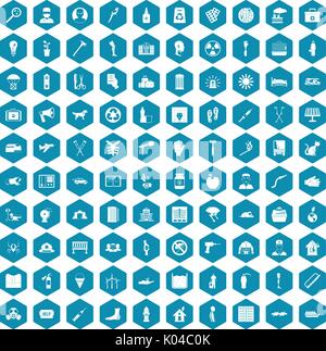 100 help icons sapphirine violet Stock Vector