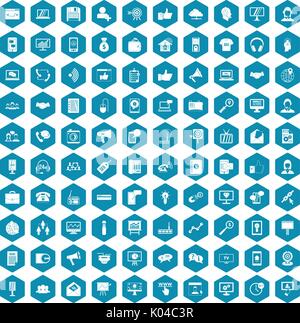 100 help desk icons sapphirine violet Stock Vector