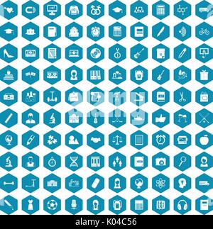 100 hi-school icons sapphirine violet Stock Vector