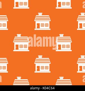 One-storey house pattern seamless Stock Vector