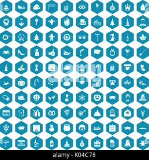 100 holidays icons sapphirine violet Stock Vector