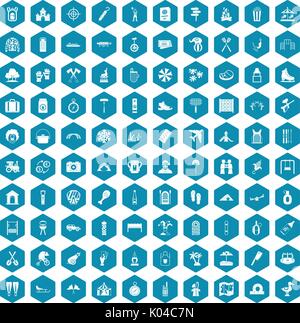 100 holidays family icons sapphirine violet Stock Vector