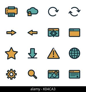 Vector flat browser icons set Stock Vector