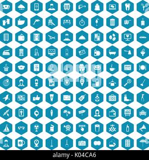 100 hotel services icons sapphirine violet Stock Vector