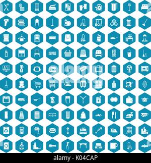 100 housework icons sapphirine violet Stock Vector
