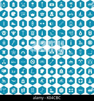 100 human health icons sapphirine violet Stock Vector
