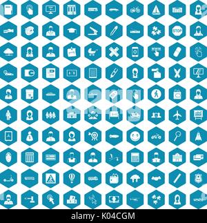 100 initiation icons sapphirine violet Stock Vector