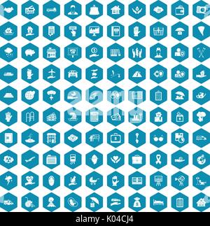 100 insurance icons sapphirine violet Stock Vector