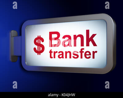 Currency concept: Bank Transfer and Dollar on billboard background Stock Photo