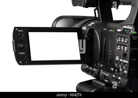 Cut Out HD Video Camera and Viewfinder Stock Photo