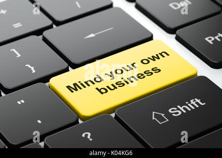 Business concept: Mind Your own Business on computer keyboard background Stock Photo