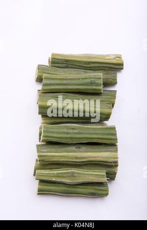 Mumbai / India 13 August 2014  Fresh Drumstick Vegetable or Moringa on a white background. Stock Photo