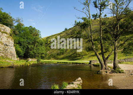 Dovedale near stepping stones Stock Photo