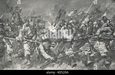 A charge of the Turcos (Algerian soldiers), WW1 Stock Photo