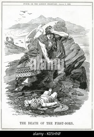 ';The Death of the First Born'; - comment on the collapse of the first Imperial Russian Duma in 1906.     Date: 1906 Stock Photo