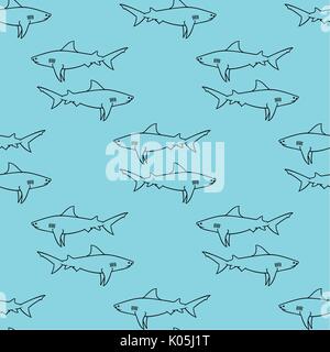 Seamless pattern with sharks Stock Vector