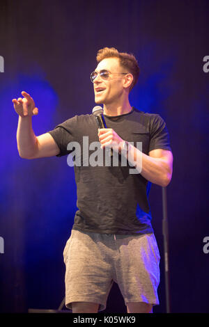 Comedian Lee Nelson at Hylands Park,Chelmsford,Essex on Sunday,August 20th at this years V Festival. Stock Photo