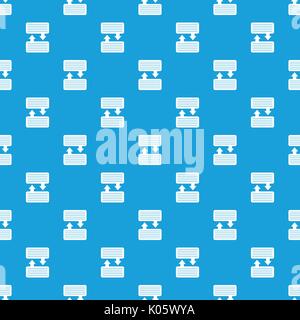 Infographic blocks with arrows pattern seamless blue Stock Vector